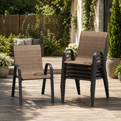 4-Piece Stackable Textilene Outdoor Dining Chairs