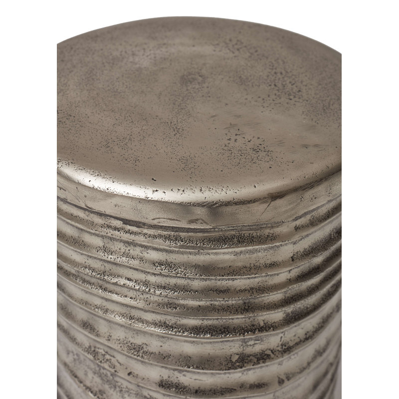 Jonica Aluminum Accent Stool, Silver