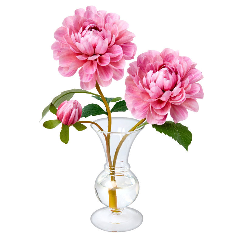 Pink Dahlia in Footed Bud Vase