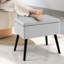 Repose-pieds 2 pièces en velours avec tabouret avec rangement et pieds en bois massif-2145265051