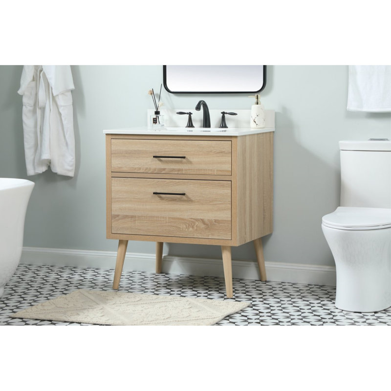 Ensemble de meuble-lavabo simple 30 po Steinfeldt, Bois de manguier
