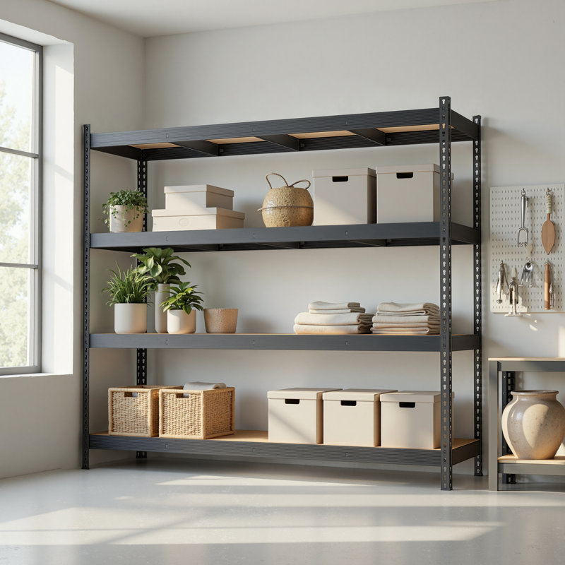 Steel Storage Rack, 183 cm H x 240 cm W x 60 cm D