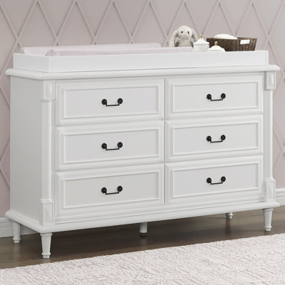 Simmons Kids Juliette 6 Drawer Dresser With Changing Top And Interlocking Drawers - Fully Assembled by Simmons Kids