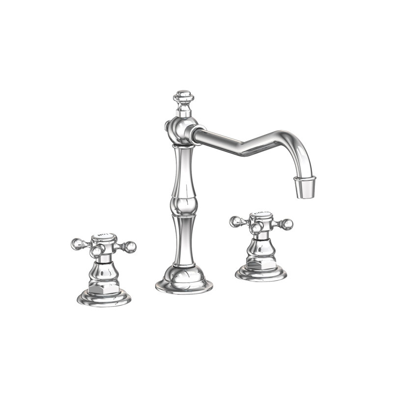 Chesterfield Double Handle Kitchen Faucet, Polished Chrome