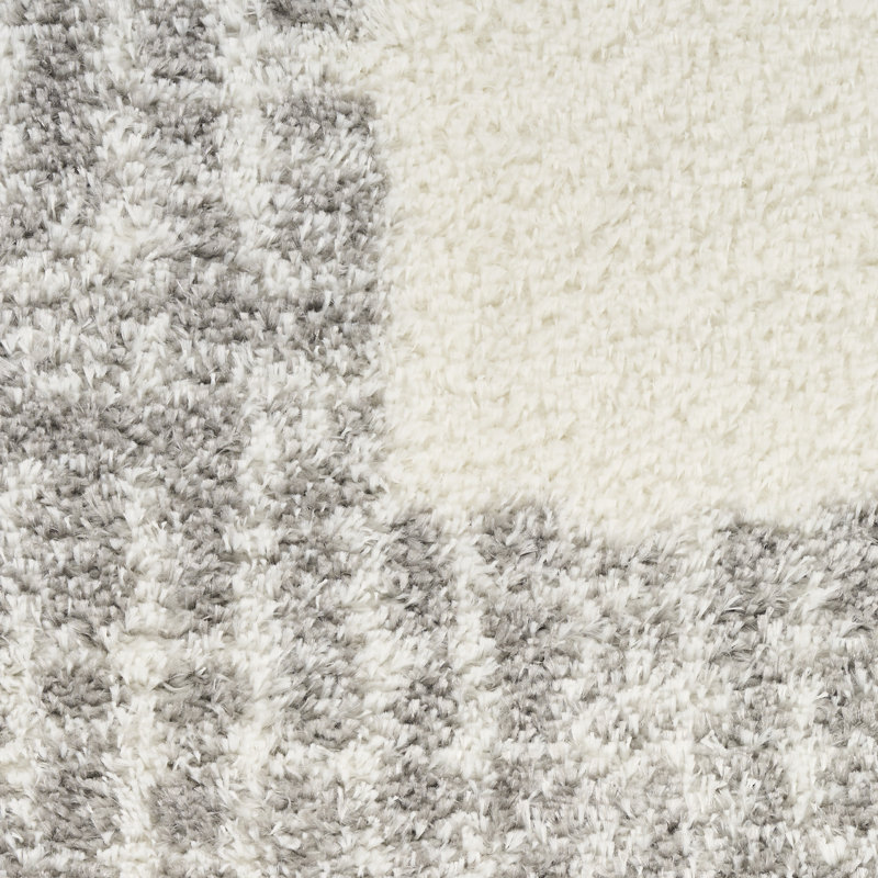 Tapis d'intérieur gris à poils longs Pernell, Rectangle  7'10" x 9'10"