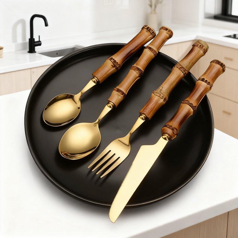 Ensemble de couverts en acier inoxydable de qualité supérieure - coutellerie durable, résistante à la rouille et lavable au lave-vaisselle pour la maison, les fêtes et les cadeaux