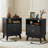 Black Nightstand, Narrow Wood Bedside Table with Storage Drawer, Modern Bedroom Nightstand, 17.7"x13.8"x23.4"-1180927133-1180927130