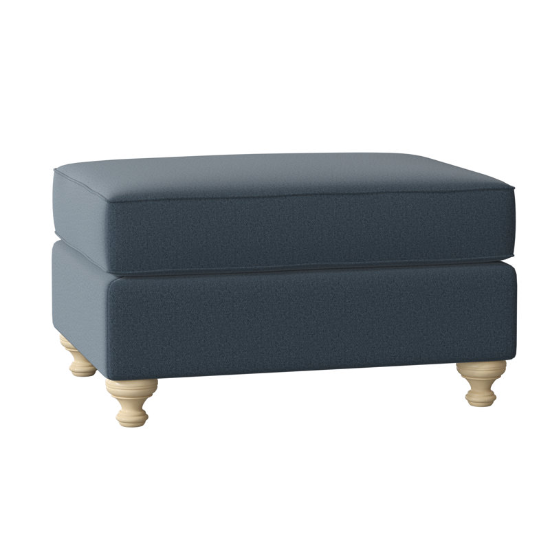 Repose-pieds rectangulaire 33 po Duckling, Anello 22 sergé performance bleu marine, Pécan