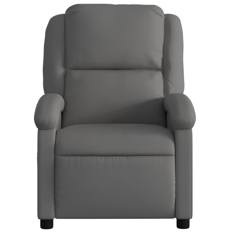 Latitude Run® Recliner Chair Gray, Gray Genuine Leather