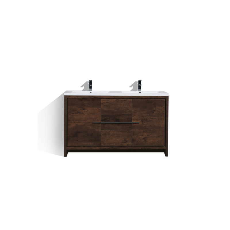 Harger 60'' Single Bathroom Vanity Base Only in Rosewood
