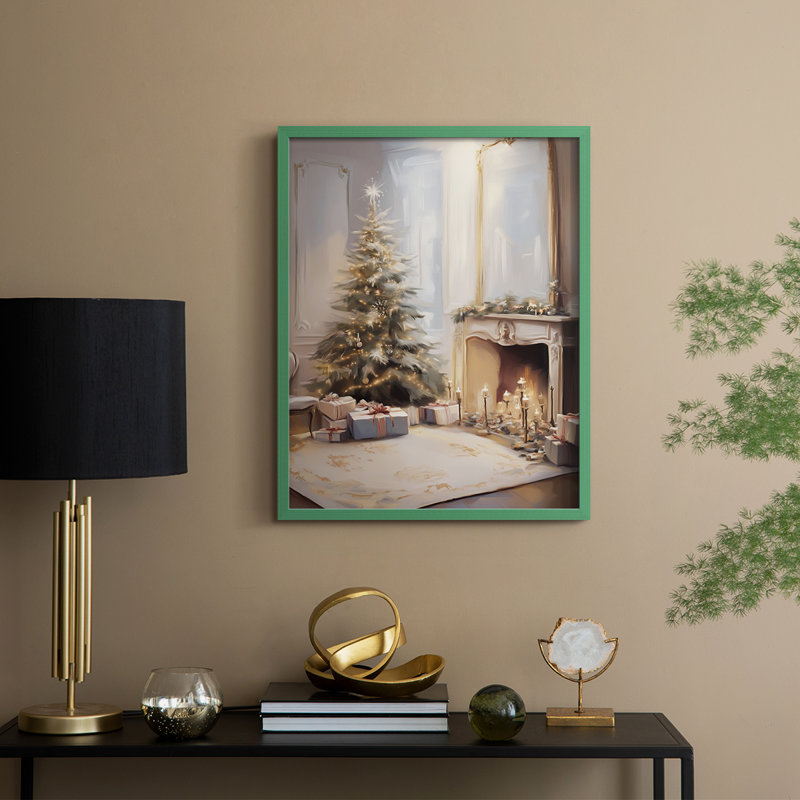 Art des Fêtes de Noël - série 2 - CECIV, reproduction encadrée - bois massif, H 21 po x l 17 po, Vert