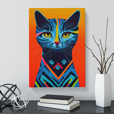Colourful Abstract Cat Vol.5 - Wrapped Canvas