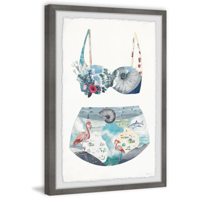 Flamingo Shell Swimsuit by Parvez Taj - 1 Piece Single Picture Frame Painting