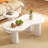 Nesting Coffee Table Pair In Cream Style, Cloud-Shaped With Side Table, White, And Functional, Easy Setup Style , Cloud Tabletop Round Practical, Effortless
