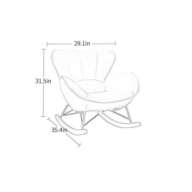 Chaise berçante légère et luxueuse, Brun