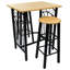  Table de bar et tabouret compact en bois et acier noir et beige