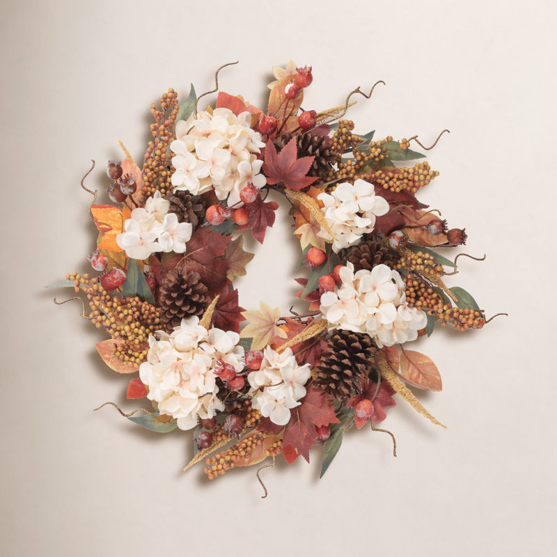 August Grove® 23" Hydrangea Wreath