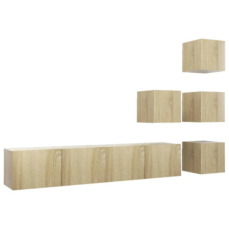 Blagica Unfinished Entertainment Centre for TVs up to 88", Sonoma Oak