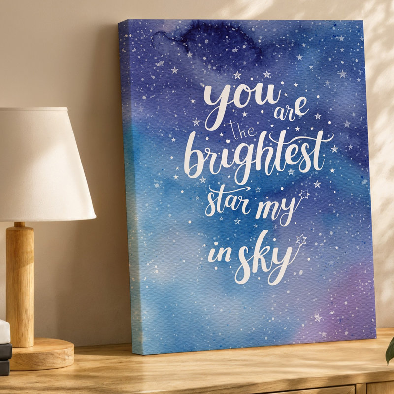 Reproduction d'art sur toile, "Dreamy Watercolor Illustration Doted", fond abstrait doux dans différentes nuances de bleu profond et toile