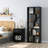 Asymmetrical Display Shelf & Bookcase, 5-Tier, Black