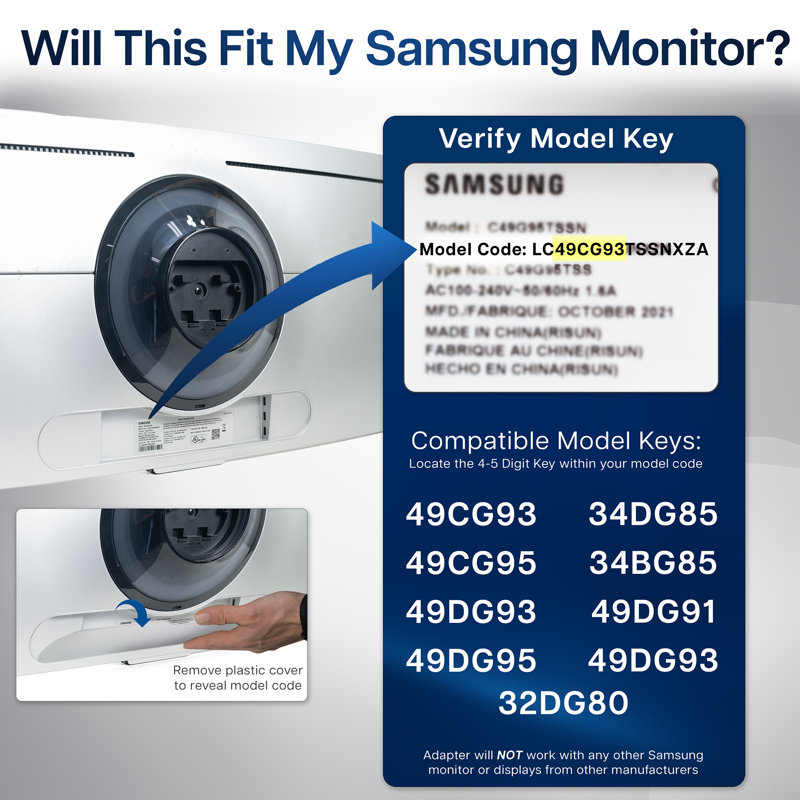 VIVO VESA Adapter Designed for Compatible Samsung OLED Monitors (MOUNT-SG9C)