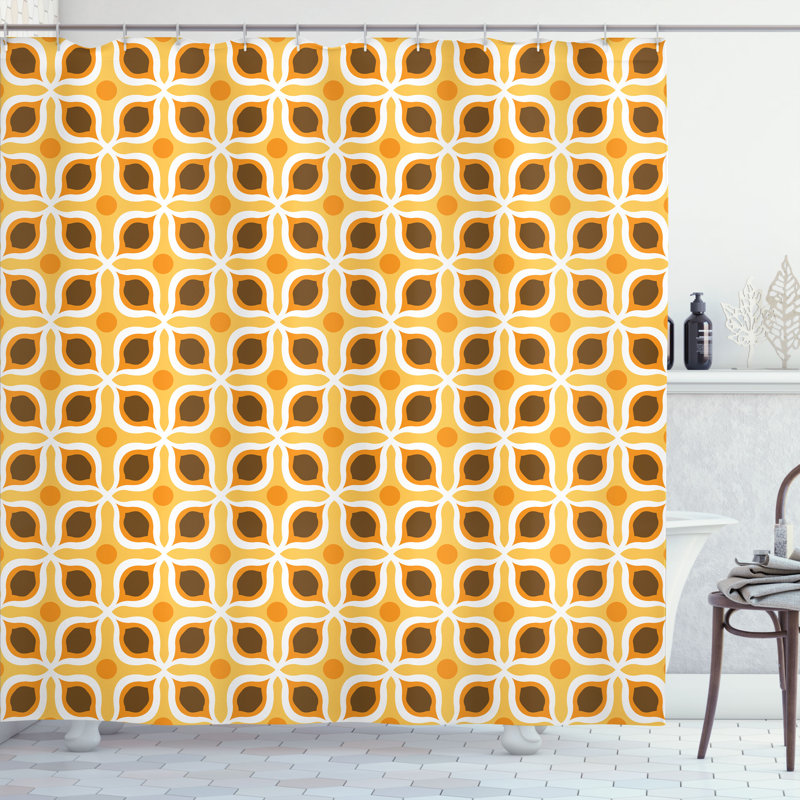 Ensemble de rideau de douche + crochets, H 84 po x l 69 po, Jaune terre