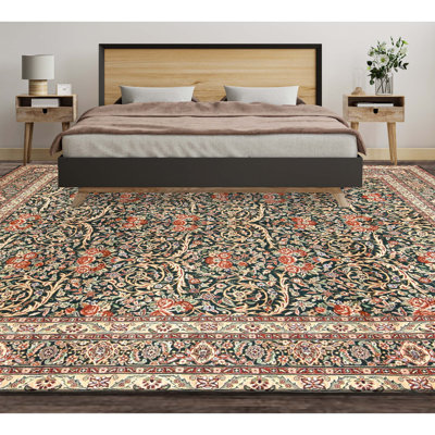 Tapis vert noué à la main de haute qualité