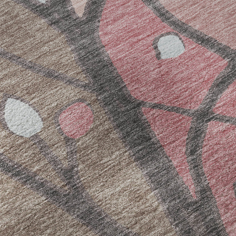 Tapis botanique de qualité supérieure lavable à la machine Mayfield AMF2336, Rosé, 1 pi 8 po x 2 pi 6 po