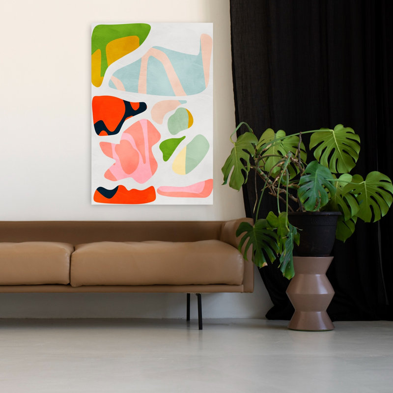 Art contemporain abstrait géométrique coloré, art contemporain, H 48 po x l 32 po