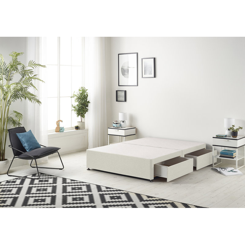 Dennishia Bed, Ivory, Single (3'), 2 Drawers
