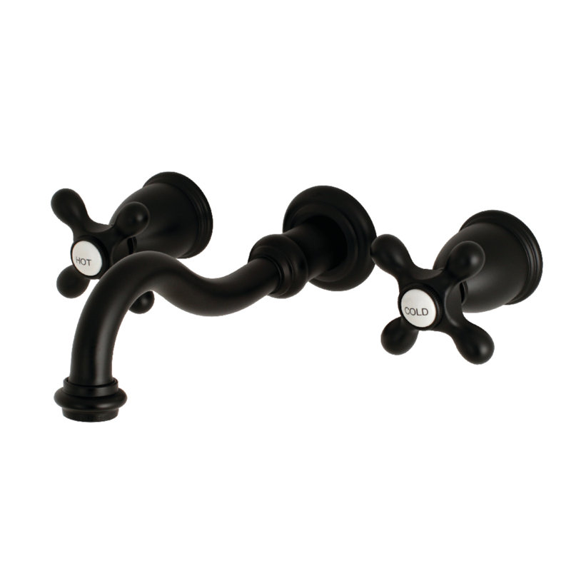 Robinet de salle de bain mural Kingston, Noir mat
