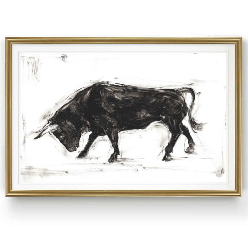 « toro i », reproduction sur toile, H 22,5 po x l 30,5 po x P 1,5 po, Or