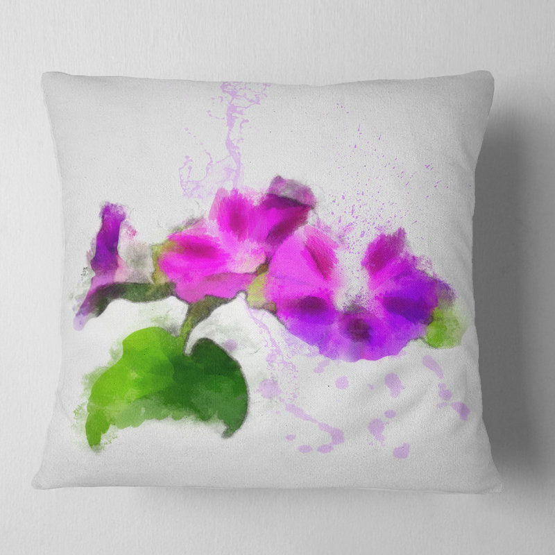 Coussin à motif floral, 18 po x 18 po, Carré