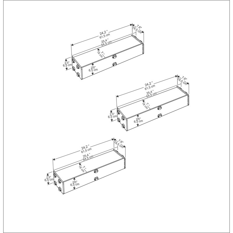 Earon 3 Piece Solid Wood Floating Shelf