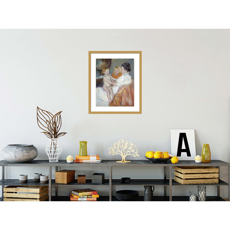 «Mother Sara and The Baby» par Mary Cassatt, impression giclée sur cadre, H 27,84 po x l 23,5 po