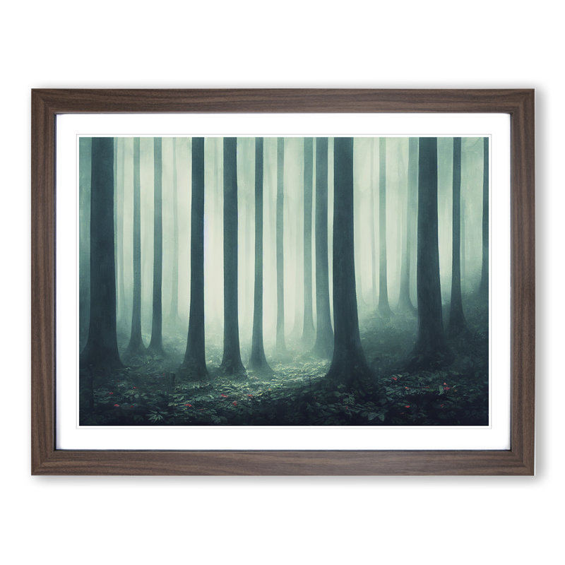 Feisty Forest - Single Picture Frame Print, Walnut Framed, 25cm H x 34cm W x 2cm D