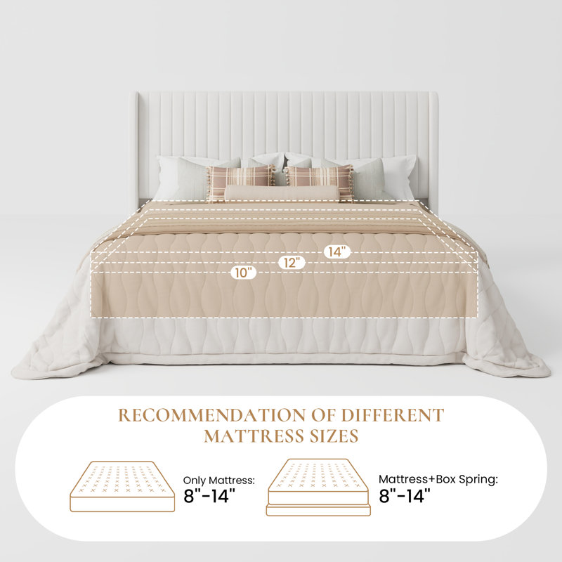 Candler Upholstered Wingback Platform Bed | Stylish Comfort