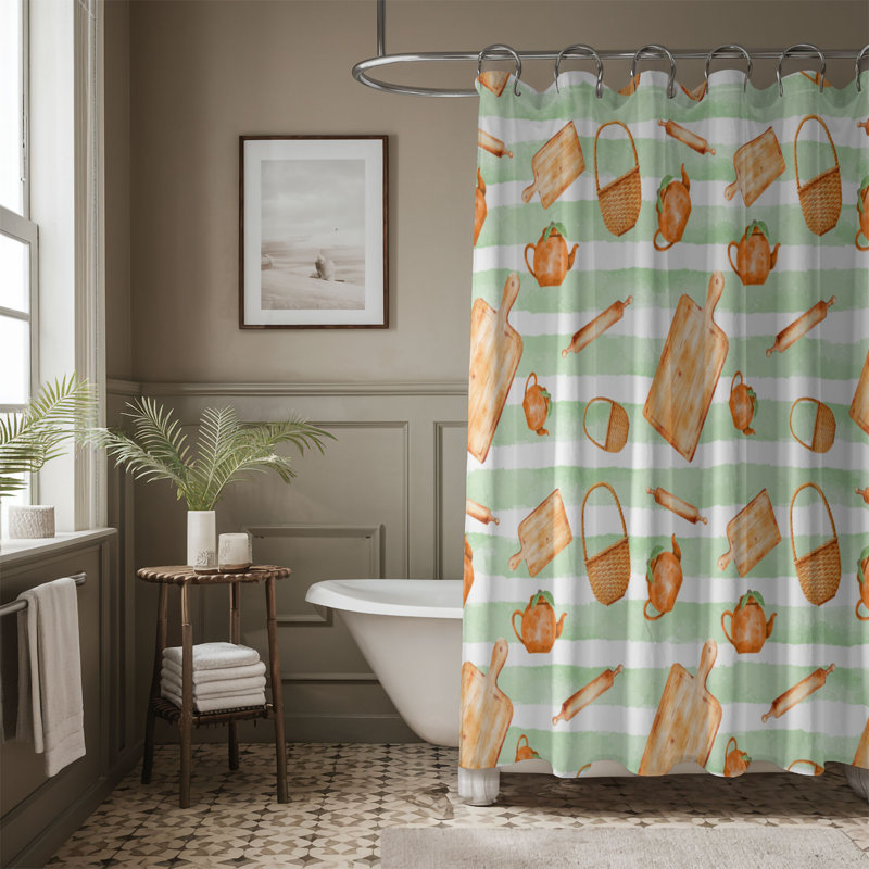 Rideau de douche standard 1 pièce Citrus Twist, H 74 po x l 71 po