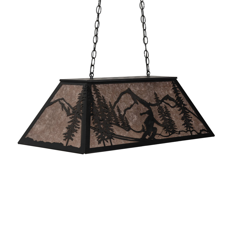 Luminaire suspendu géométrique pour table de billard 6 lumières Old Forge, H 18 - 44 po x l 33 po x P 17 po