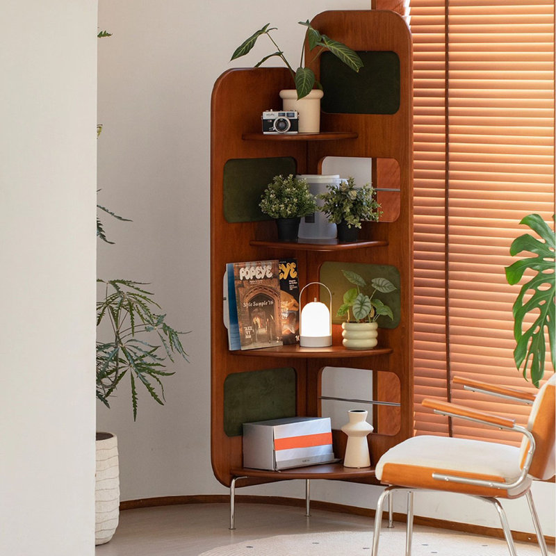 Nut-Brown Solid Wood Corner cabinet