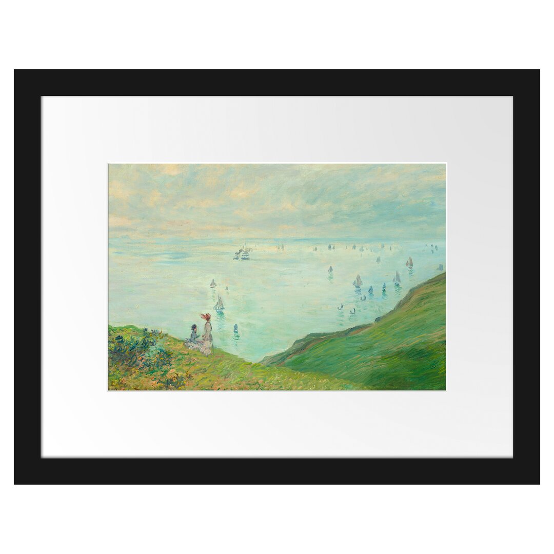 Gerahmter Kunstdruck Cliffs near Pourville von Claude Monet