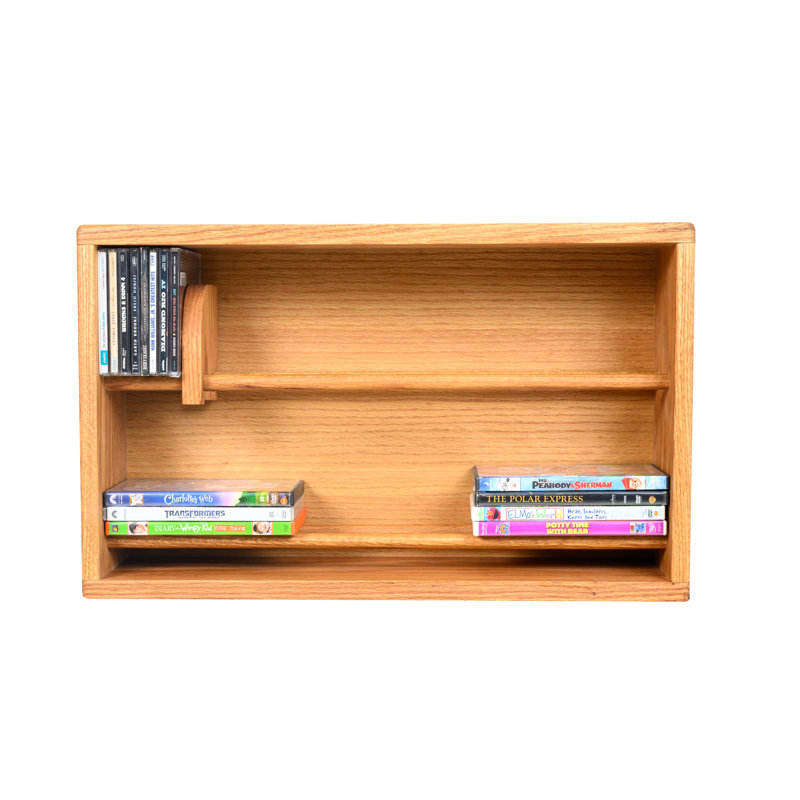 Dowel-Style Wooden CD Rack - 06 Series, Natural, 14.5" H x 24.25" W x 6.5" D