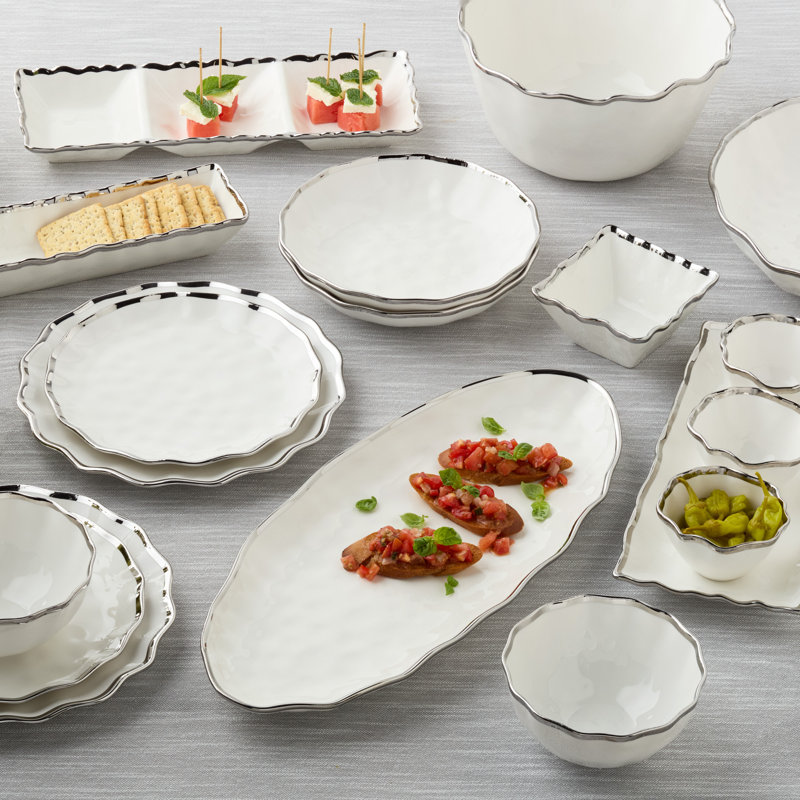 Service de table en porcelaine 16 pièces pour 4 personnes Regency Silver