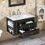 Meuble-lavabo mural de 30 po avec lavabo simple en céramique, armoire de rangement flottante moderne avec robinet à 2 tiroirs non inclus-318065302