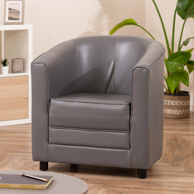 Kimberley-Jo Faux Leather Barrel Chair