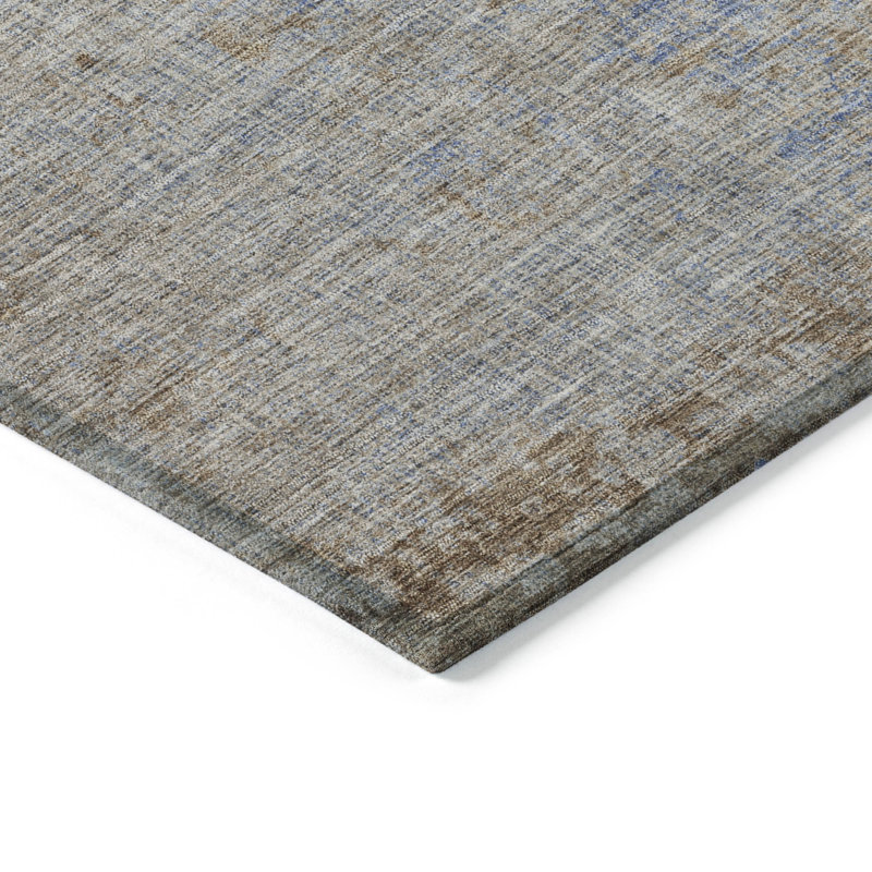 Machine Washable Indoor/Outdoor Xhevrie Taupe Rug, Rectangle 2'6" x 3'10"