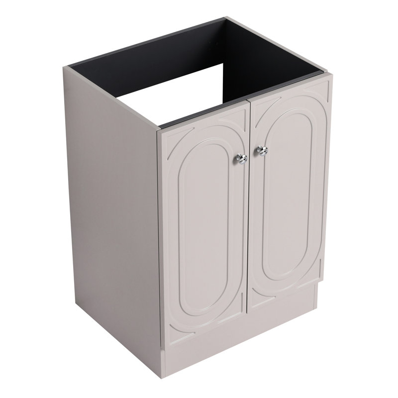 Meuble-lavabo autoportant kaki de 24 po - Contreplaqué moderne à fermeture en douceur