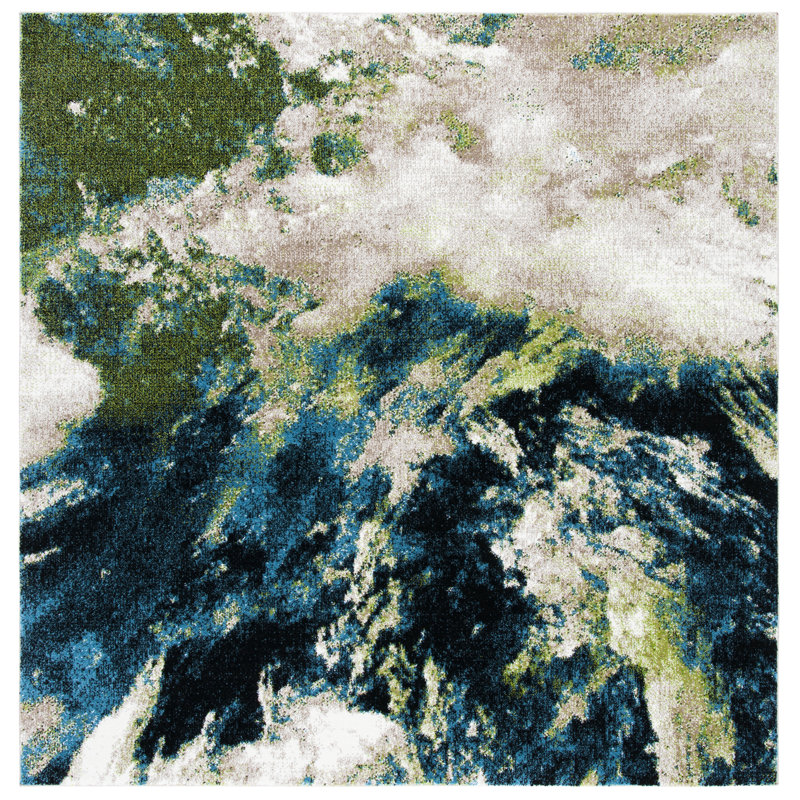 Dowlen Performance Abstract Rug, Square 5'3"