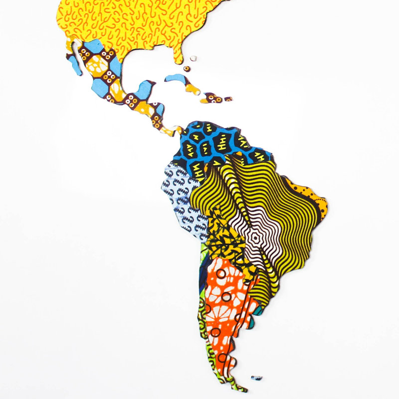 «World Map I (2020)» par Jonathan Edwards - Reproduction d'art graphique sur toile encadrée