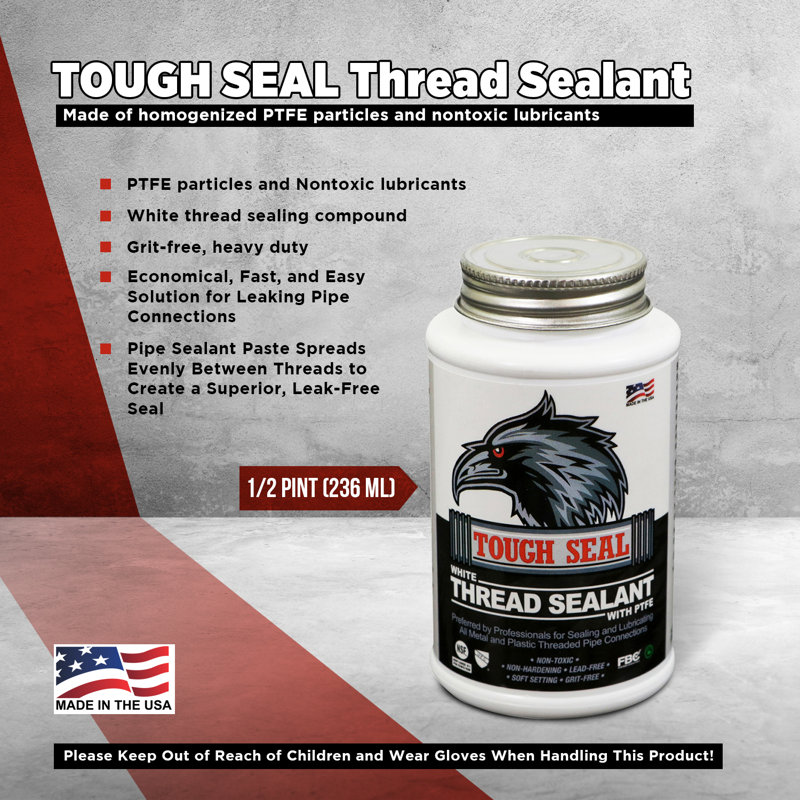 SUPPLYGIANT White PTFE Thread Sealant 8 oz Pipe Thread Compound Heavy Duty